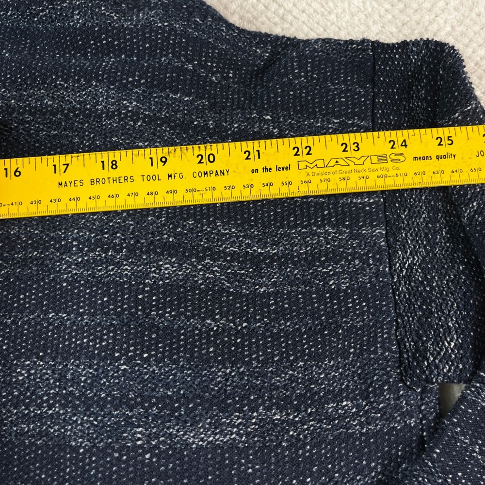 EILEEN FISHER Blue Speckled Knit Open Front Cardigan Sweater L G - Picture 4 of 8